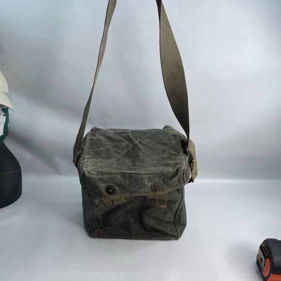 Vintage Military Control Group An/gra-6 Green Canvas Radio Bag - Picture 1 of 10
